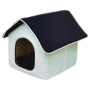 Culcus pisici si caini Casuta Textila Orlando Alb - Bleumarin 43X38X42 cm
