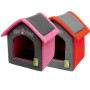 Culcus pisici si caini Casuta Textila Paw Roz - Gri 42x39x40 cm