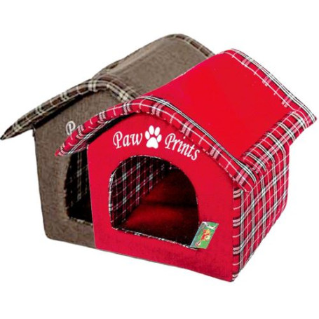 Culcus pisici si caini Casuta Textila Paw Maro 42x39x40 cm