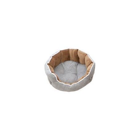 Culcus pisici si caini - Catifea Gri - Maron 68 X 59 X 22  cm