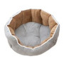 Culcus pisici si caini - Catifea Gri - Maron 68 X 59 X 22  cm